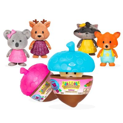 Lil Woodzeez Bobbleez Collection - Surprise Bobblehead Animal Toy in Acorn