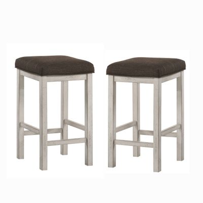 24/7 Shop At Home 2pk Holmseth Counter Height Barstools Dark Walnut/Antique White