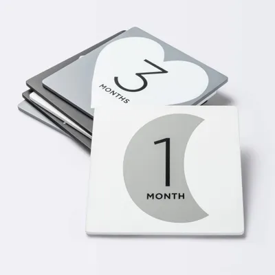 Square Monthly Milestone Cards - Black - Cloud Island