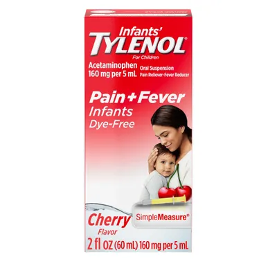 Infants Tylenol Pain & Fever Reducer Liquid - Acetaminophen - Dye-Free Cherry - 2 fl oz