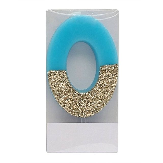 Number 0 Glitter Candle  - Spritz: Birthday Cake Decoration, Wax, 4 Height, Single Piece