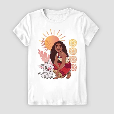 Girl Diney Moana 2 Short Sleeve T-Shirt