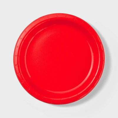 20ct 8.5 Disposable Dinner Plates Red - Spritz