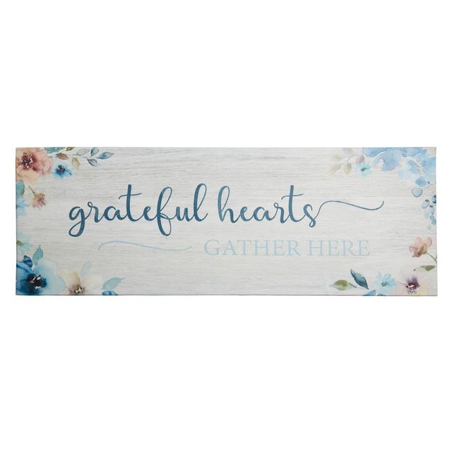 20x55 Oversized Cushioned Anti-Fatigue Kitchen Runner Mat Grateful Hearts Gather - J&V Textiles: Comfort Floor Mat