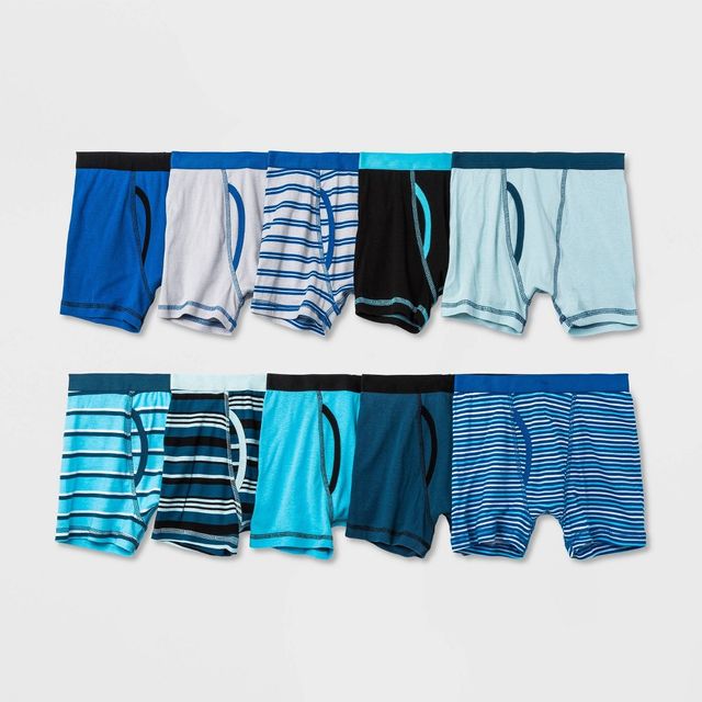 Boys 10pk Striped Boxer Briefs