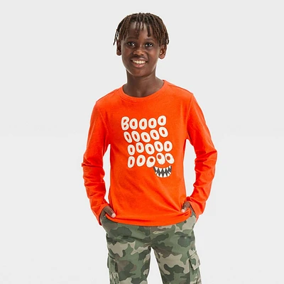 Boy Long Sleeve Halloween Graphic T-Shirt