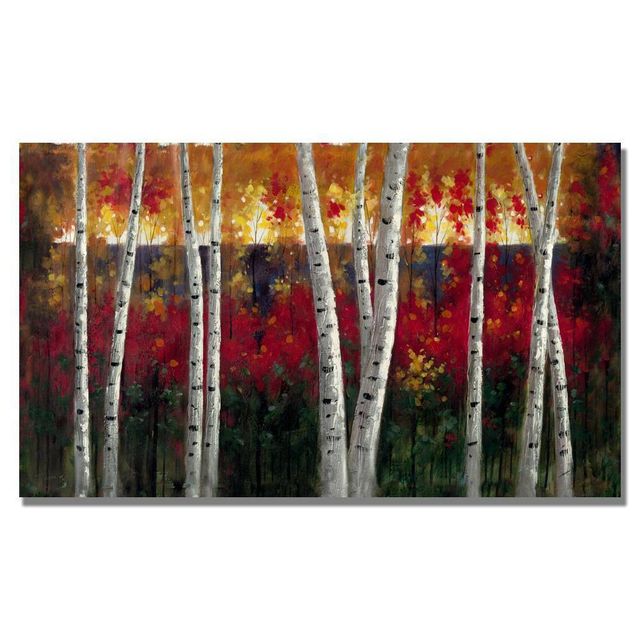 Trademark Fine Art 18 x 32 Autumn by Rio : Unframed Canvas, Traditional Decor, Horizontal Painting