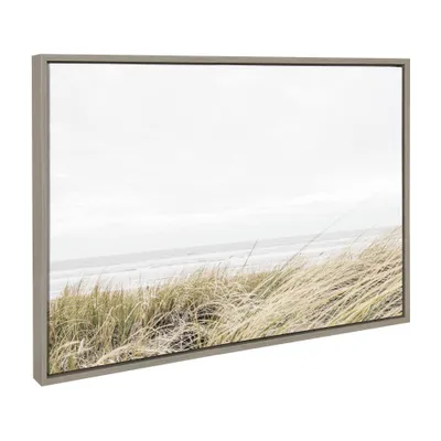 23 x 33 Sylvie East Beach Framed Canvas by Amy Peterson Art Studio Gray - Kate & Laurel All Things Decor: Coastal Wall Decor