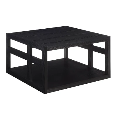 Breighton Home Harborview Square Coffee Table with Shelf Black