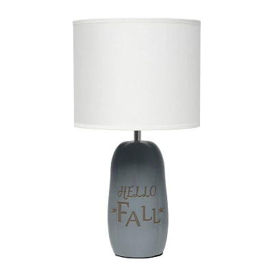 Simple Designs 17.88 Cozy Autumn Hello Fall Pumpkin-Shaped Table Lamp with White Drum Shade