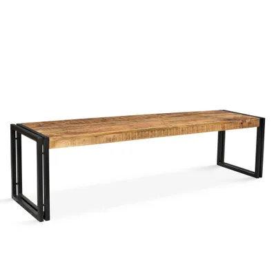 Handcrafted Reclaimed 71 Wood Bench with Iron Legs - Timbergirl