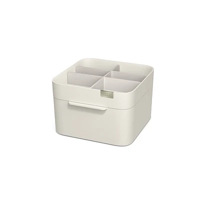 Joseph Joseph Viva Cosmetic and Toiletry Organizer with Drawer: Off-White ABS Bathroom Tray, Spot Clean, 7.68x7.28x4.72