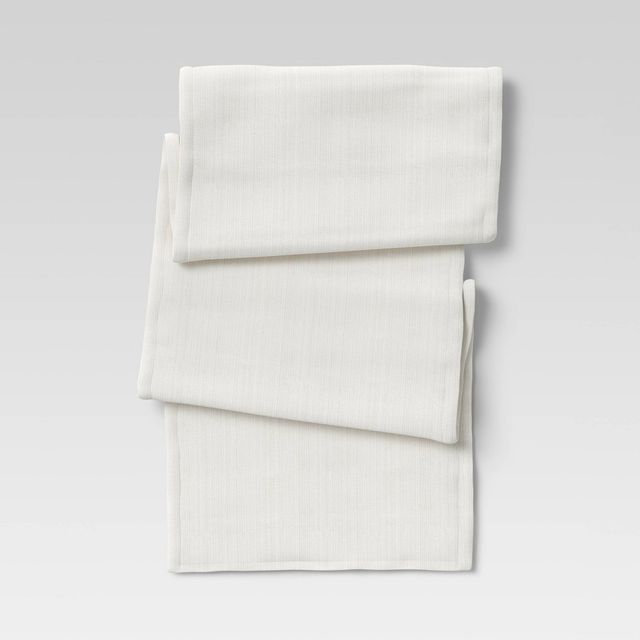 Cotton Solid Table Runner White - Threshold: Rectangle, Washable