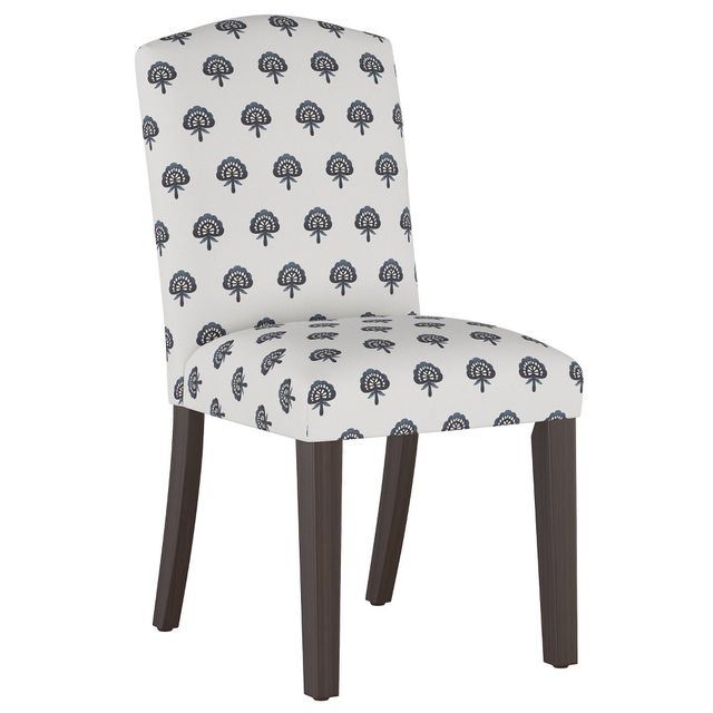 Skyline Furniture Alex Camel Back Dining Chair : Handcrafted, Cotton Upholstery, Rubberwood Frame