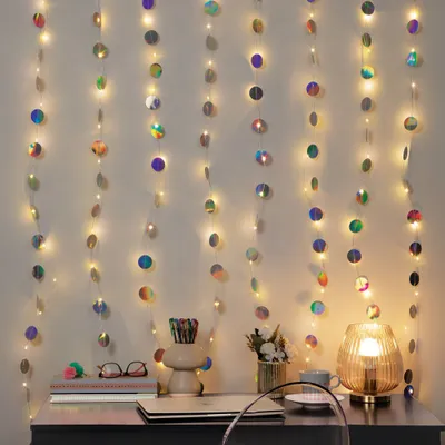 Teen Iridescent Dot Curtain String Light - West & Arrow