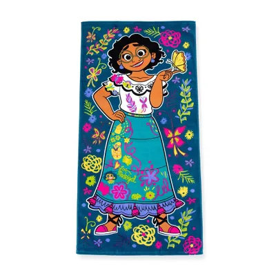 Encanto Standard Beach Towel Teal Blue/Green: 100% Cotton, Lightweight, Terry, Machine Washable, Pool Towel for Kids