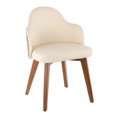 Ahoy Dining Chair Walnut//Brass - LumiSource: Faux Leather Upholstery, Mid-Century Modern Design, Nailhead Trim