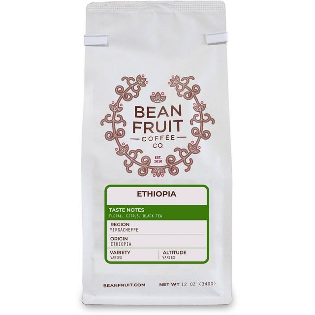 Bean Fruit Ethiopian Light Roast Whole Bean Coffee - 12oz