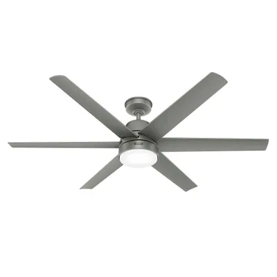 Hunter Fan 60 Skysail Indoor/Outdoor Ceiling Fan with Light Kit and Wall Control (Includes LED Light Bulb) : 6-Blade