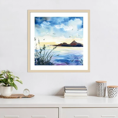 Amanti Art 25x25 Lake at Dusk by Kristy Rice Wood Framed Wall Art Print