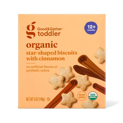 Organic Toddler Snack - Honey & Cinnamon Whole Grain Biscuit 5oz - Good & Gather