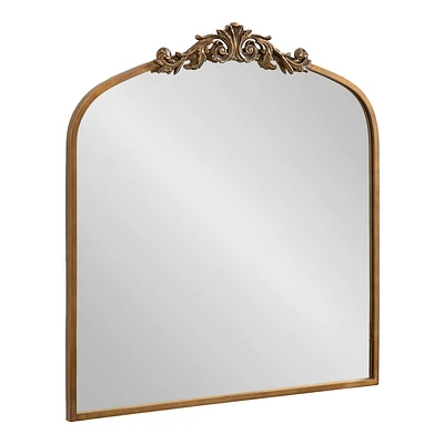 Kate & Laurel All Things Decor 28x30 Arendahl Traditional Arch Mirror Gold: Baroque-Inspired, No Assembly Required