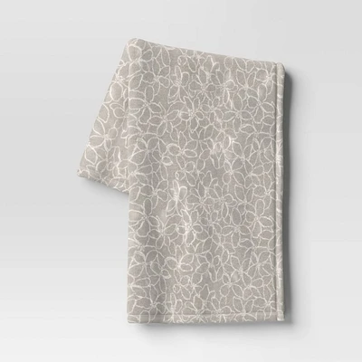 Floral Printed Plush Throw Blanket - Essentials: Soft, Knitted, Lightweight