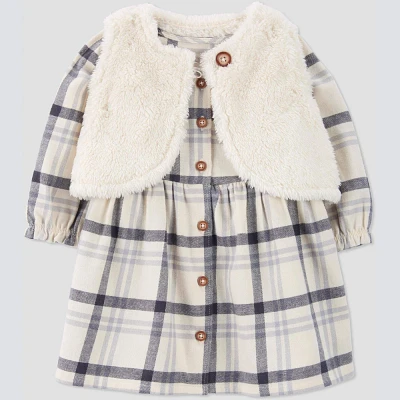 Carters Just One You Baby Girls Plaid Vest Dress