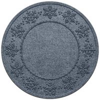 Bungalow Flooring 3 WaterHog Snowflake Tree Skirt Round Floormat Bluestone