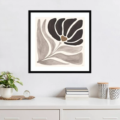 Amanti Art Modern Petals IV Neutral by Veronique Charron Wood Framed Wall Art Print