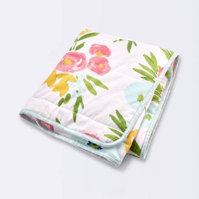 Jersey Knit Reversible Baby Blanket Floral - Cloud Island