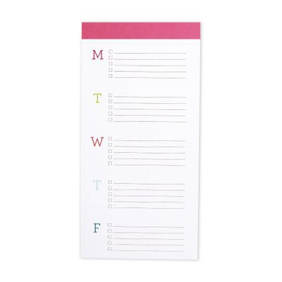 Undated Planner List Pad big ta-do Fuchsia - lake + loft: Agenda 52, Daily To-Do, Rigid Backing, Perforated Pages