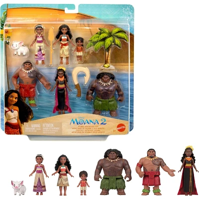 Disney Moana 2 Adventure Set with 6 Small Dolls & Accessories