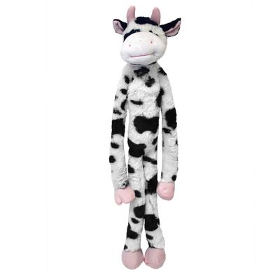 Multipet Swingin Slevin Oversized Spotted Cow Plush Dog Toy - Black - XXL - 27