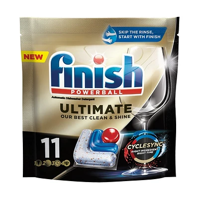 Finish Ultimate Dishwasher Detergent Tabs with CycleSync Technology