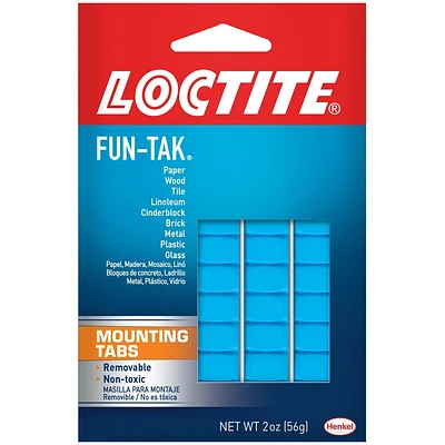 Loctite 2oz Fun Tak Mounting Tabs: Blue Sticky Tack Wall Putty for Posters & Art