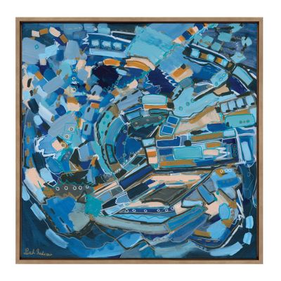 30 x 30 Sylvie Blue Dream Framed Canvas by Leah Nadeau