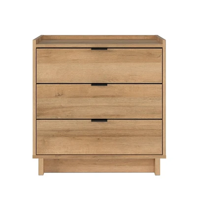 Prepac Simply Modern 3 Drawer Nightstand Natural Oak