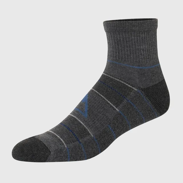 Hanes Premium Mens Peaks Triangle Explorer Ankle Socks 3pk - Gray 6-12
