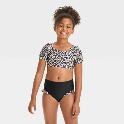 Girls Leopard Spot Printed Bikini Set