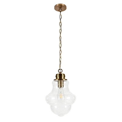 Hampton & Thyme 9.13 Wide Pendant: Schoolhouse Glass, Retro Style, UL Listed, Metal Body