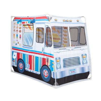 Melissa & Doug Fabric Double-Sided Food Truck Play Tent - Ice Cream And BBQ