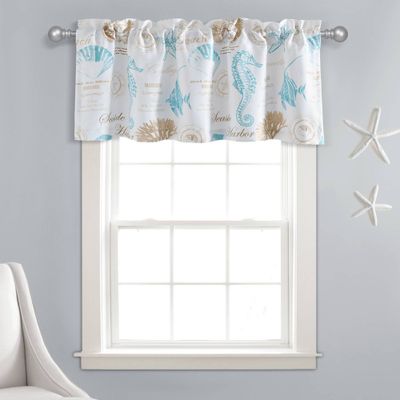 52x18 Harbor Life Window Valance Blue - Lush Dcor