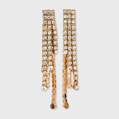 SUGARFIX by BaubleBar Crytal Fringe Jacket Drop Earring - Gold