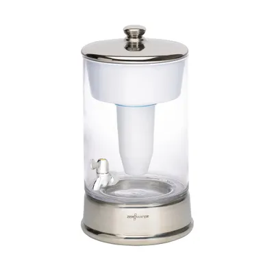 ZeroWater 40 Cup Glass Water Pitcher with Ready-Pour + Free Water Quality Meter