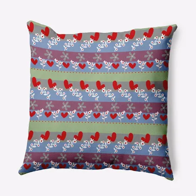 16x16 Valentines Day Love Garden Square Throw Pillow Fresh Green - e by design