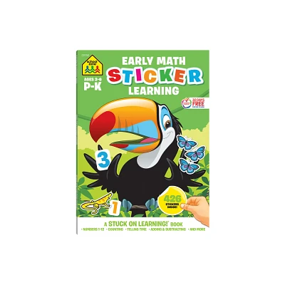 School Zone Math Stickers Workbook - (Paperback)