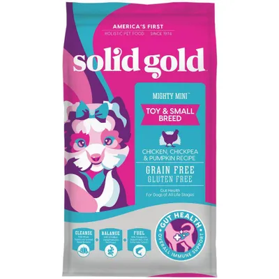 Solid Gold Mighty Mini Toy & Small Breed All Ages Dry Dog Food with Chicken & Pumpkin Flavor - 4lbs