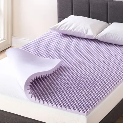 Mellow Egg Crate Memory Foam Lavender Infusion 1.5 Mattress Topper: CertiPUR-US