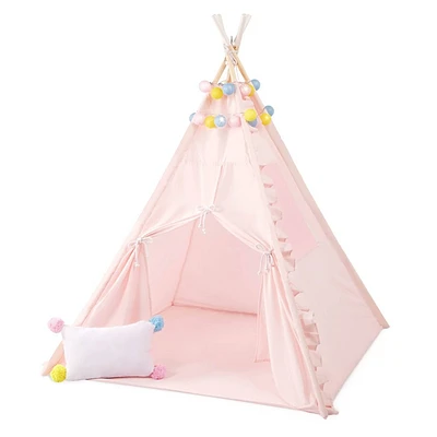 Our Generation Suite Retreat Pink Kids Play Tent with Globe String Lights & Pillow